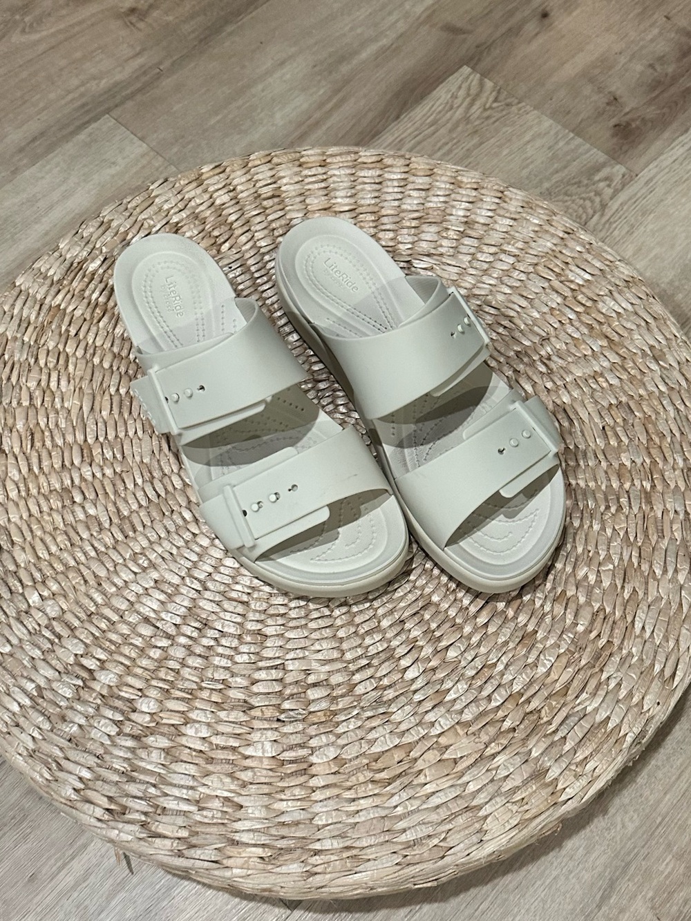 Crocs Comfort Slide Sandals in Cream